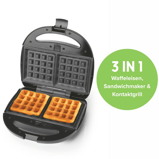 3‑in‑1 Sandwichmaker, Kontaktgrill & Waffeleisen GOURMETmaxx 3‑in‑1 Sandwichmaker, Kontaktgrill & Waffeleisen GOURMETmaxx