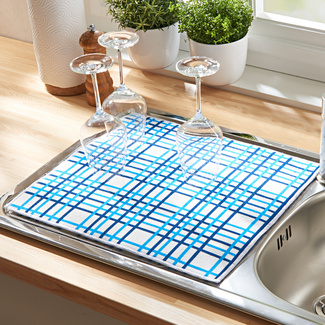 Abtropfmatte "Karo" blau-weiß Abtropfmatte "Karo" blau-weiß