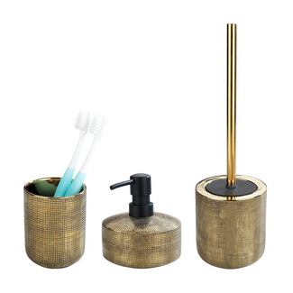 Bad-Accessoire Set „Rivara“, 3-tlg., goldfarben WENKO Bad-Accessoire Set „Rivara“, 3-tlg., goldfarben WENKO