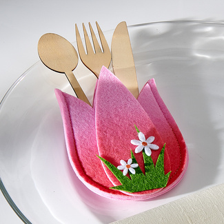 Bestecktasche "Tulpe" pink Bestecktasche "Tulpe" pink