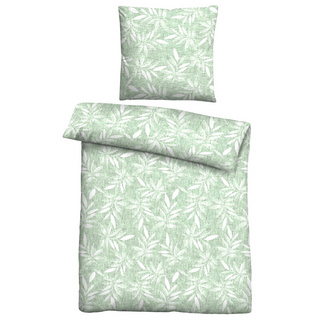 Castell Feinbiber Bettwäsche Blätter mint, 1x 155x220 cm + 1x 80x80 cm Castell Feinbiber Bettwäsche Blätter mint, 1x 155x220 cm + 1x 80x80 cm