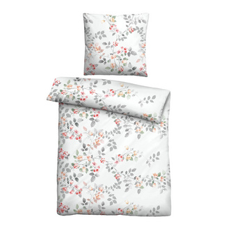Castell Feinbiber Bettwäsche Blumenranke perlmutt, 1x 135x200 cm + 1x 80x80 cm Castell Feinbiber Bettwäsche Blumenranke perlmutt, 1x 135x200 cm + 1x 80x80 cm