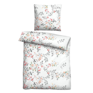 Castell Feinbiber Bettwäsche Blumenranke perlmutt, 1x 155x220 cm + 1x 80x80 cm Castell Feinbiber Bettwäsche Blumenranke perlmutt, 1x 155x220 cm + 1x 80x80 cm
