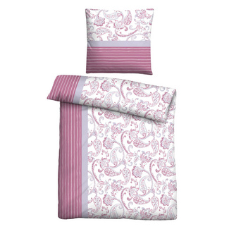 Castell Feinbiber Bettwäsche Paisley brombeer, 1x 155x220 cm + 1x 80x80 cm Castell Feinbiber Bettwäsche Paisley brombeer, 1x 155x220 cm + 1x 80x80 cm