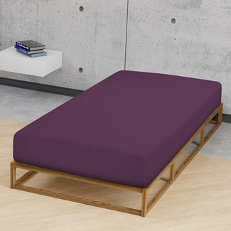 Castell Jersey-Stretch-Spannbetttuch dunkel violett, 1x 120x200 cm Castell Jersey-Stretch-Spannbetttuch dunkel violett, 1x 120x200 cm