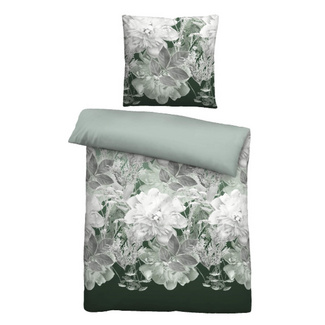 Castell Thermo-Fleece Bettwäsche Blume groß tanne, 1x 155x220 cm + 1x 80x80 cm Castell Thermo-Fleece Bettwäsche Blume groß tanne, 1x 155x220 cm + 1x 80x80 cm