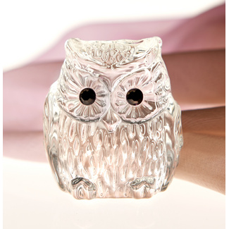 Dekofigur Eule aus Glas mit Facettenschliff Dekofigur Eule aus Glas mit Facettenschliff
