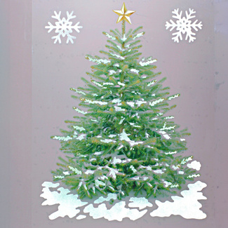 Fensterbild "Weihnachtsbaum" nachtleuchtend, 3-tlg. Fensterbild "Weihnachtsbaum" nachtleuchtend, 3-tlg.