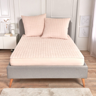 Fleece-Spannbetttuch mit Wabenstruktur creme 90 x 200 cm Eldo Fleece-Spannbetttuch mit Wabenstruktur creme 90 x 200 cm Eldo