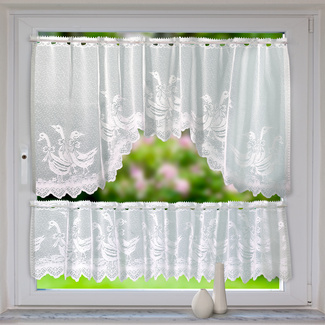 Gardinen-Set "Gänse" weiß, 2-tlg. Gardinen-Set "Gänse" weiß, 2-tlg.