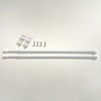 Gardinenbefestigung 2 Stangen + 4 Haken Größe L Clarsen Gardinenbefestigung 2 Stangen + 4 Haken Größe L Clarsen