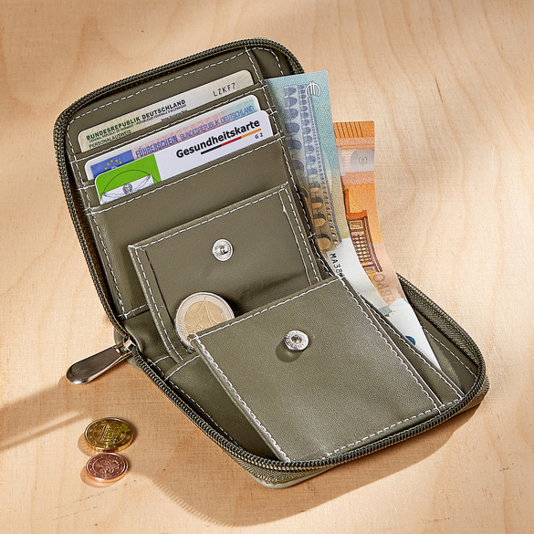 Rfid Sichere Ein- Und Auszahlungen Geldbörse Geldbörse mit RFID-Schutz, khaki 43403000 | 3PAGEN