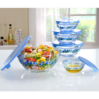 Glasschüssel-Set hellblau, 10-tlg. Glasschüssel-Set hellblau, 10-tlg.