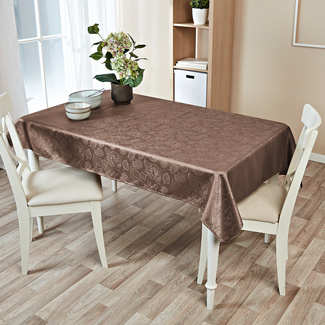 Jacquard-Tischdecke 130 x 160 cm Eldo hellbraun Jacquard-Tischdecke 130 x 160 cm Eldo hellbraun