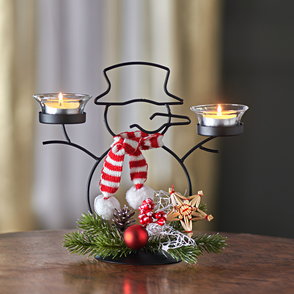 Kerzenständer &amp;quot;Schneemann&amp;quot; aus Metall Eldo 63666000 | 3PAGEN