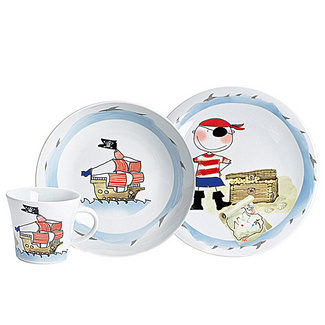 Kinder-Geschirrset Schatzpirat Porzellan 3-tlg. KAHLA Kinder-Geschirrset Schatzpirat Porzellan 3-tlg. KAHLA