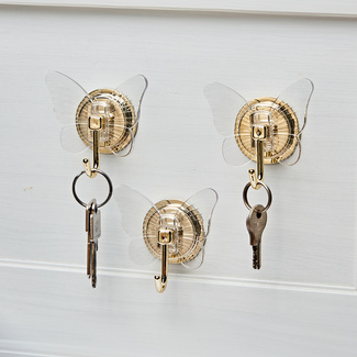 Kleiderhaken "Schmetterling" transparent Clarsen, 3er-Set Kleiderhaken "Schmetterling" transparent Clarsen, 3er-Set