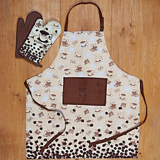 Kochschürze "Kaffee" mit verstellbarem Nackenträger Kochschürze "Kaffee" mit verstellbarem Nackenträger