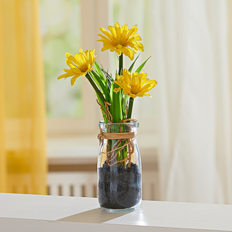 Kunstblumenarrangement Wiesenblumen im Glas gelb Eldo Kunstblumenarrangement Wiesenblumen im Glas gelb Eldo