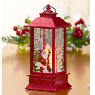 LED-Laterne Nostalgie Weihnachtsmann rot LED-Laterne Nostalgie Weihnachtsmann rot
