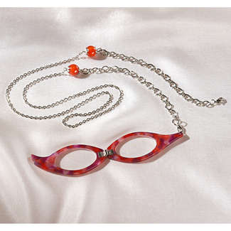 Lesebrille mit Kette rot, +1.5 dpt Lesebrille mit Kette rot, +1.5 dpt