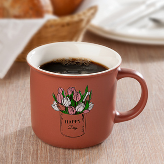 Retro-Tasse "Tulpen", rost, Ø 11cm x 9,5cm Retro-Tasse "Tulpen", rost, Ø 11cm x 9,5cm