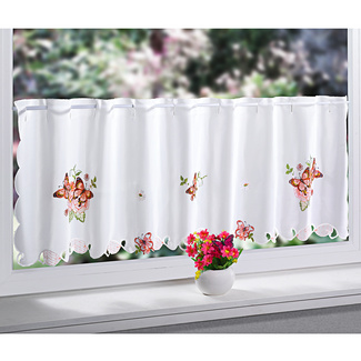 Scheibengardine "Schmetterling" bestickt Scheibengardine "Schmetterling" bestickt