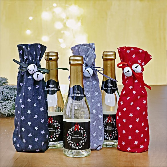 Libby's Market Place Weinglas-Anhänger Set – 6 Stück, Weihnachtsmotive, Mit Samtbeutel