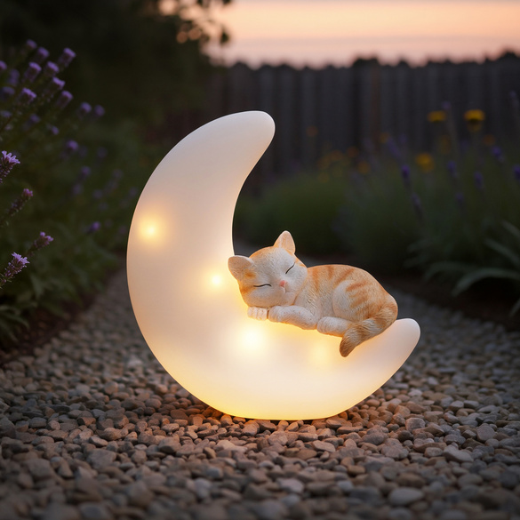 3Pagen Solardeko "Katze auf dem Mond"