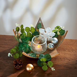 Sternschale mit Gesteck und LED-Teelicht Eldo Sternschale mit Gesteck und LED-Teelicht Eldo