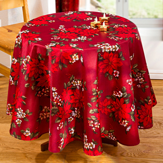 Tischdecke "Christstern" rot, Ø 160 cm Tischdecke "Christstern" rot, Ø 160 cm
