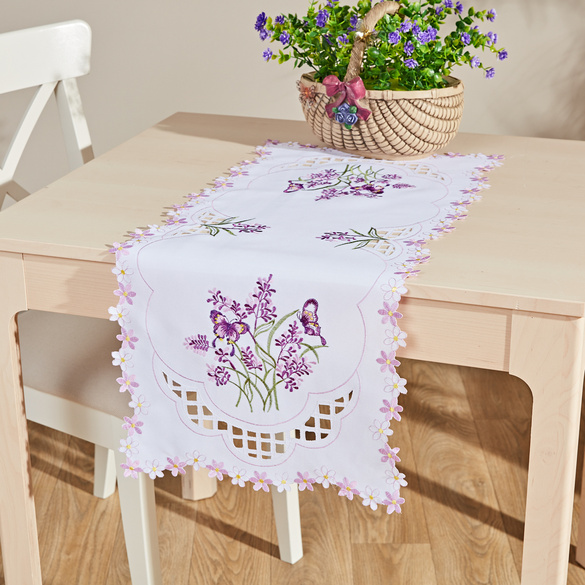 Lavendel-Schmetterling Tischläufer – Natürliche Tischdeko Für Hochzeit, Geburtstag & Feiertage | 33x183 Cm