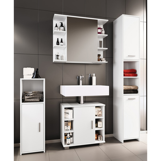 VCM Badmöbelset Badezimmer Set "Zalo I" Weiß 4-tlg. VCM Badmöbelset Badezimmer Set "Zalo I" Weiß 4-tlg.