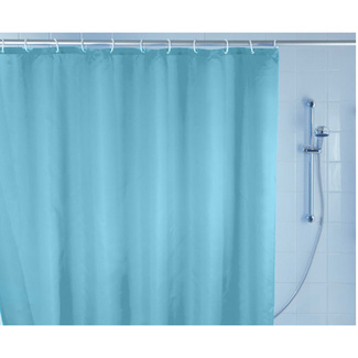 WENKO Anti-Schimmel Duschvorhang Uni Light Blue, Textil (Polyester), 180 x 200 cm, waschbar WENKO Anti-Schimmel Duschvorhang Uni Light Blue, Textil (Polyester), 180 x 200 cm, waschbar