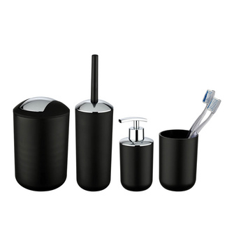 WENKO Bad-Accessoire-Set "Brasil" Schwarz 4-tlg. WENKO Bad-Accessoire-Set "Brasil" Schwarz 4-tlg.