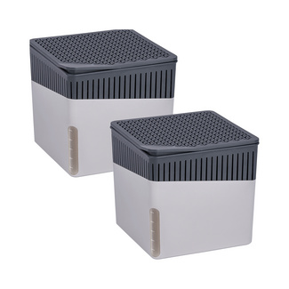 WENKO Raumentfeuchter Cube, Grau, 1000 g, 2er Set, Luftentfeuchter WENKO Raumentfeuchter Cube, Grau, 1000 g, 2er Set, Luftentfeuchter