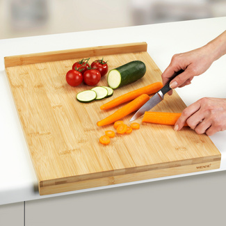 WENKO Schneidebrett mit Anlegekante Bambus, Bambus WENKO Schneidebrett mit Anlegekante Bambus, Bambus