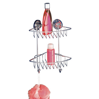 WENKO Vacuum-Loc® Eckregal Bari 2 Etagen, Befestigen ohne bohren WENKO Vacuum-Loc® Eckregal Bari 2 Etagen, Befestigen ohne bohren