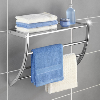Wandregal „Pescara“ mit Handtuchhalter, chrom WENKO Wandregal „Pescara“ mit Handtuchhalter, chrom WENKO