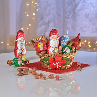 Weihnachts-Präsentkörbchen mit Leckereien Weihnachts-Präsentkörbchen mit Leckereien