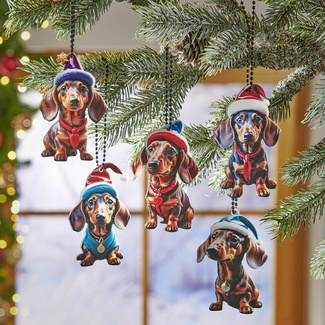 Weihnachtshänger "Dackel" 5er-Set Weihnachtshänger "Dackel" 5er-Set