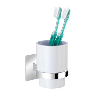 Zahnputzbecher „Quadro“, Turbo-Loc®, weiß satiniert WENKO Zahnputzbecher „Quadro“, Turbo-Loc®, weiß satiniert WENKO