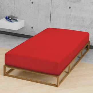 biberna Feinjersey-Spannbetttuch rot, 1x 180x200 cm - 200x200 cm biberna Feinjersey-Spannbetttuch rot, 1x 180x200 cm - 200x200 cm