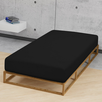 biberna Jersey-Elastic-Spannbetttuch schwarz, 1x 90x190 cm - 100x220 cm biberna Jersey-Elastic-Spannbetttuch schwarz, 1x 90x190 cm - 100x220 cm