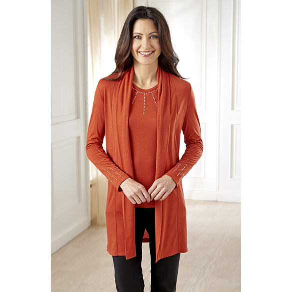 Cardigan mit Strass rot Amélie di Santi