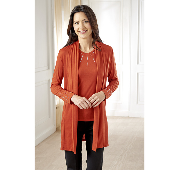 Cardigan mit Strass rot Amélie di Santi