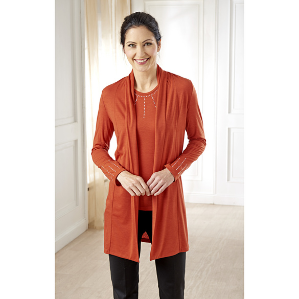 Cardigan mit Strass rot Amélie di Santi