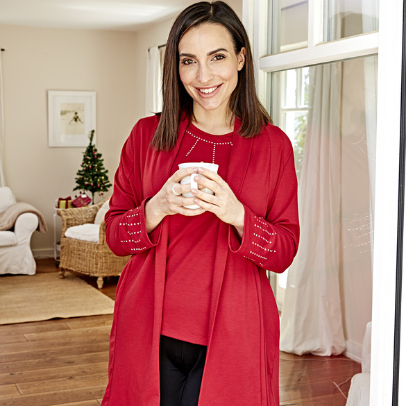Cardigan mit Strass rot Amélie di Santi