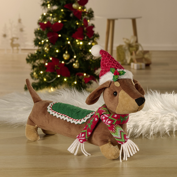 Weihnachtsdeko Stofftier Dackel Eldo