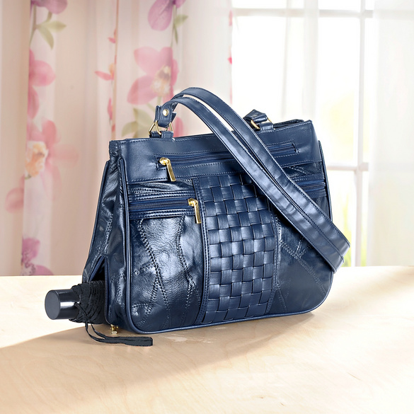 Handtasche mit Flechtung dunkelblau